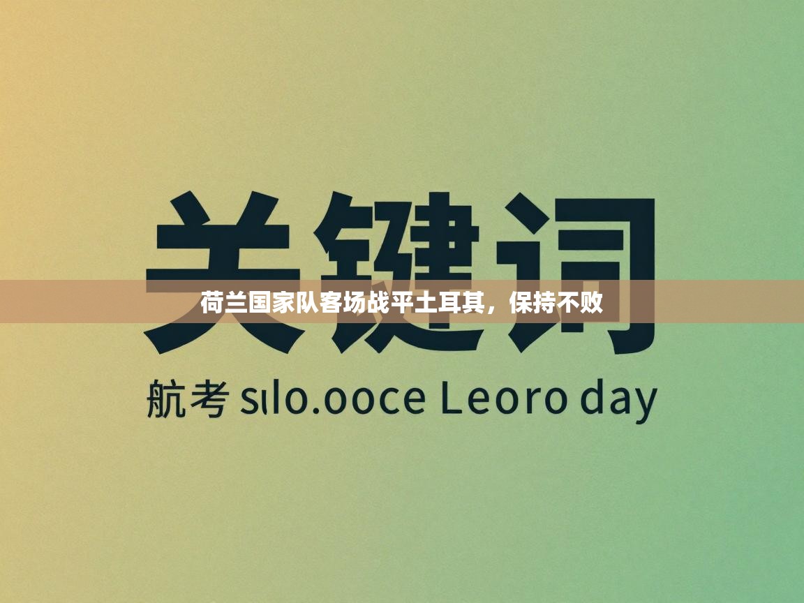 荷兰国家队客场战平土耳其，保持不败